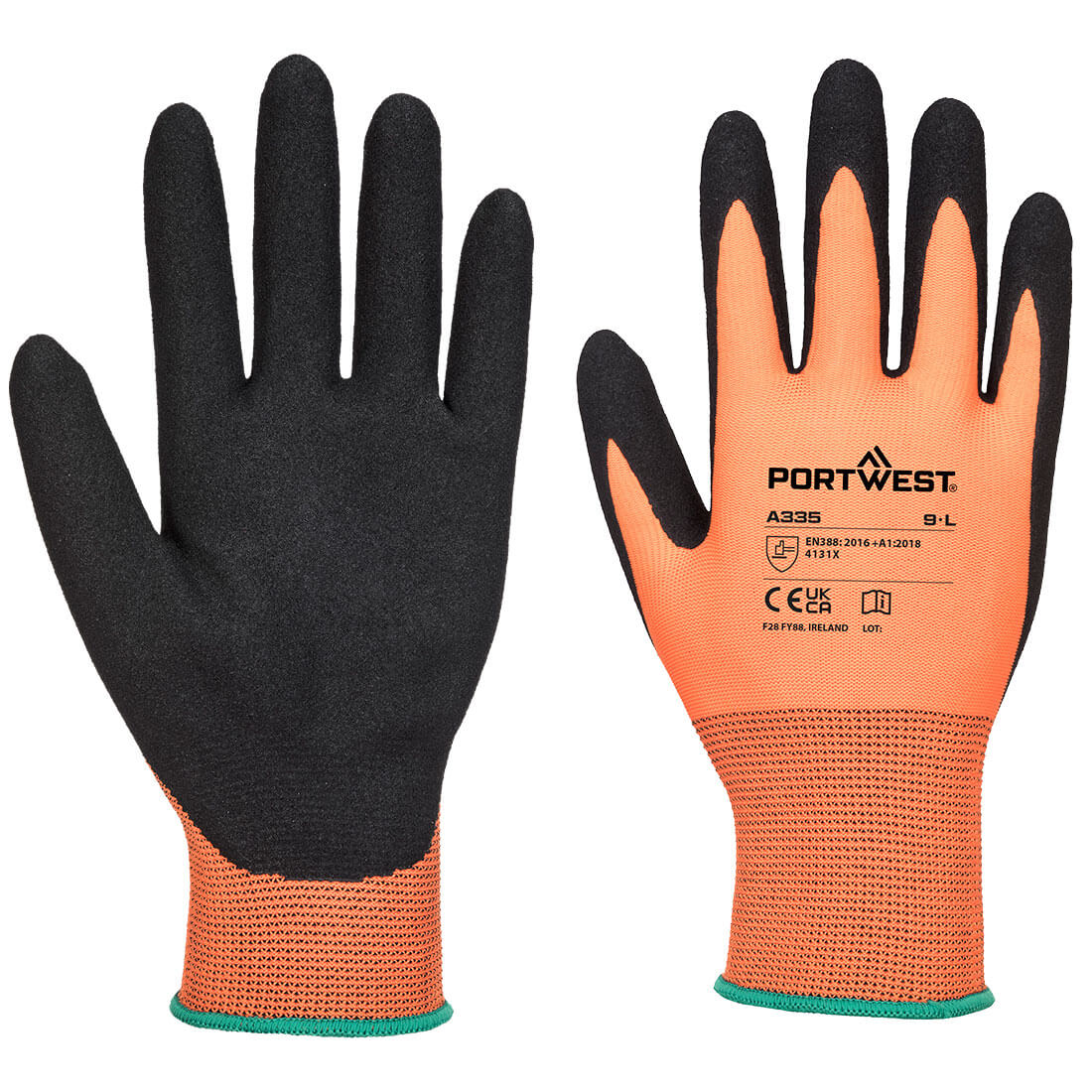 A335 Portwest® Dermi-Grip NPR15 Nitrile Coated A1 Cut Gloves